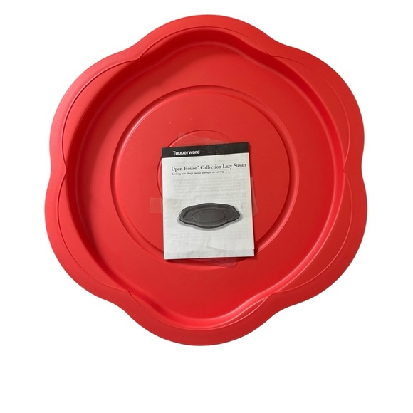 Tupperware Open House Lazy Susan Rotating Carousel Serving Tray Red Large 16" - Picture 1 of 3